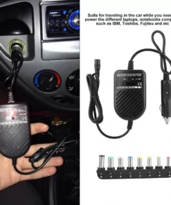 CARREGADOR DE CARRO P/ PC PORTÁTIL UNIVERSAL 80W 8 CONECTORES