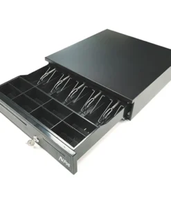 Gaveta de dinheiro automática AVPos CASH-U280 de 41 cm - 5 posições para notas - 8 posições para moedas - RJ11 - Preta